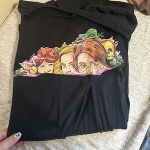 Black Graphic Tee with Colorful Design